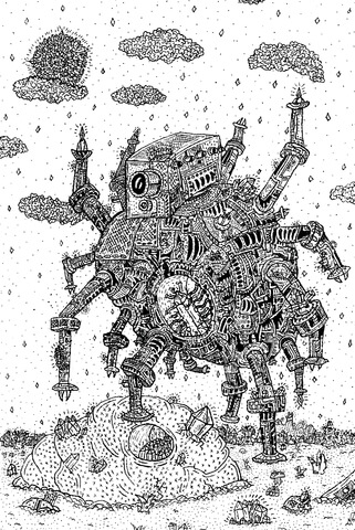 Robot By Kris Man Coloring Page